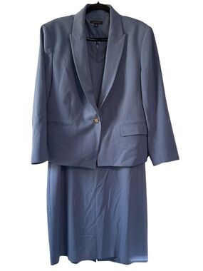 Ann Taylor Dusty Blue Dress and Blazer Set